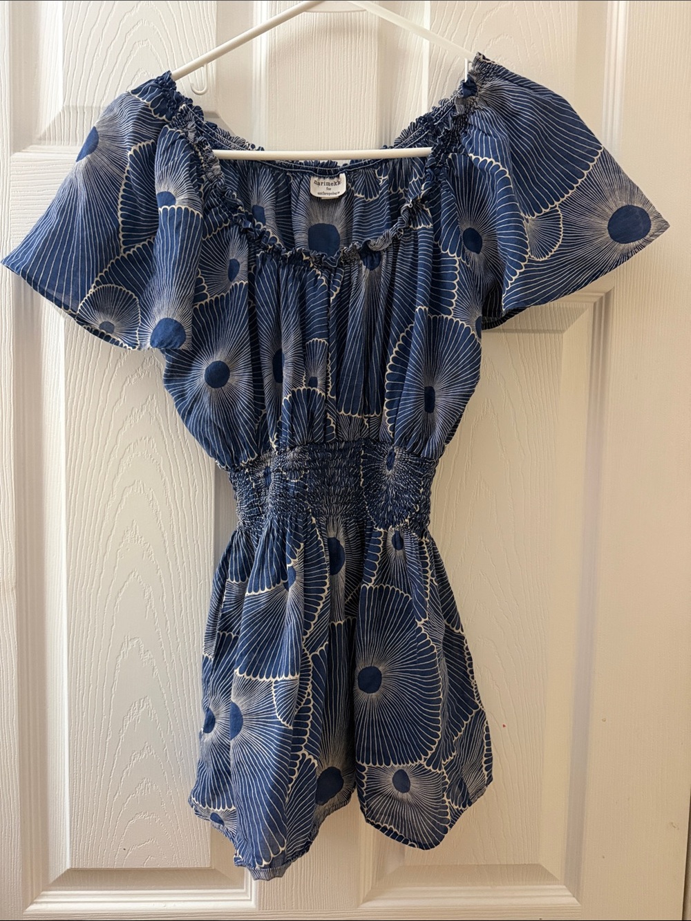 Anthropologie marimekko smocked peplum blouse sz 0